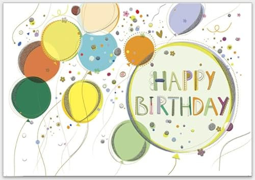 GrosseJewels Geburtstagskarte mit Luftballons – mit Umschlag – einzigartiges und hochwertiges Design – Original von Turnowsky est. 1940 Geburtstagskarte