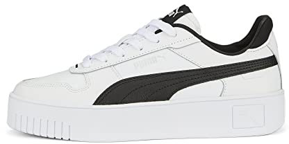PUMA Damen Carina Street Sneaker, White Black Silver, 38.5 EU