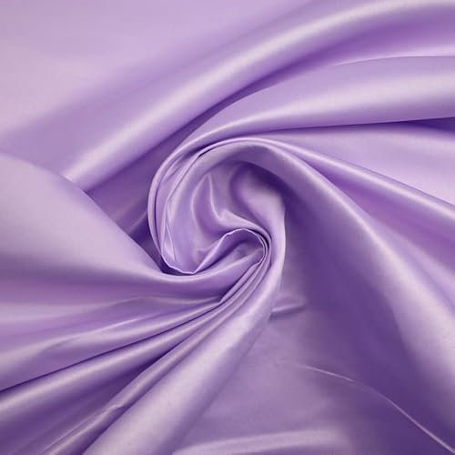 15 Farben – Premium Einfarbig Glatt Matt Duchess Brautschmuck Satin Stoff Brautkleid (1 Meter, Flieder 7707)