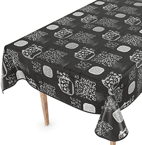 Wachstuchtischdecke Wachstuch Tischdecke abwaschbar Wachstischdecke Rechteck, rund, oval Premium Prägung Gartentischdecke Elegance 280x140cm mit Saum Chloe
