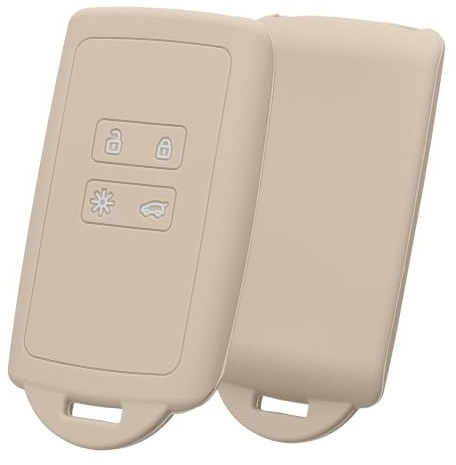kwmobile Schlüsselhülle für Renault 4-Tasten Smartkey Autoschlüssel (nur Keyless Go) Hülle - Autoschlüssel Schlüssel Hülle aus Silikon - Schlüsselschutz Gehäuse in Creme