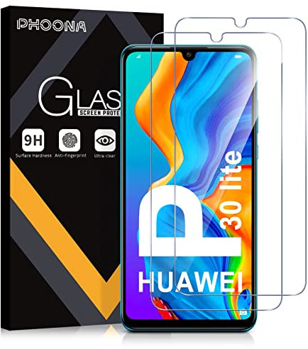 Phoona 2 Stück Schutzfolie für Huawei P30 Lite/nova 4e,Anti-Kratz,9H Härte,Anti-Blasenfrei,Ultra-klar,Schutzglas Displayschutzfolie für huawei p 30 lite