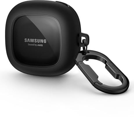 SURITCH Custodia trasparente compatibile con Samsung Galaxy Buds 2/Buds Live/Buds 2 Pro/Buds Pro Cover Custodia protettiva portatile con portachiavi, nero