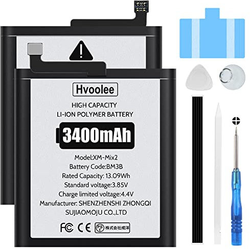 3400mAh Akku kompatibel mit Xiaomi Mi Mix 2 / 2S, Hoher Kapazität Li-Ion Polymer Battery BM3B mit Reparaturset Akku-Austausch Ersatz Set