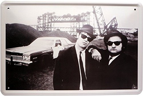 DekoDrom® Blechschild 20x30 cm Blues Brothers Kult Kino Film Filmszene Bar Kneipe Sammler Geschenk