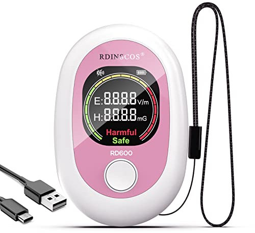 EMF Messgerät, Mini Tragbar Elektromagnetische Strahlungsmessgerät mit LCD Farbdisplay, hochpräzises EMF-Detektor, Persönliche Digitaler EMF Reader (RD600)