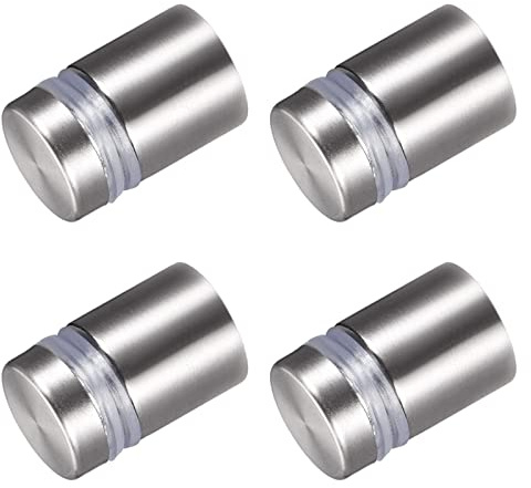 METALLIXITY Signe Entretoise Vis (16x24mm) 4pcs, INOX Acier Publicité Vis Verre Acrylique Clou - pour Image Cadre Signe Affiche