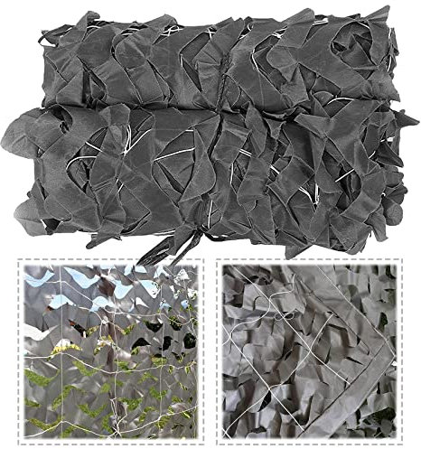 ANSNOW Verstärktes Tarnnetz, Graues Tarnnetz 2 X 3 M, 2 X 4 M, 3 X 3 M, 3 X 4 M, 3 X 5 M, 4 X 6 M, Schattiernetz, Militärnetz, Camping, Jagd, Armeedekoration, Autoabdeckung, Sonnenschutz-Tarnnetz, Gra