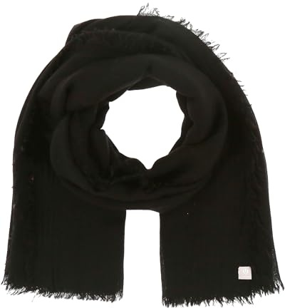 FRAAS Damen-Schal 120 x 160 cm - Modische Stola mit Fransen in Wollmischung - XXL-Schal für kalte Tage Schwarz