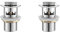 Ibergrif - Bouchon Vidage Salle de Bain, Bonde de Lavabo Clic Clac, Chromé, Argent (Lot de 2)