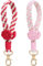 Winmany Damen Wristlet Keychain Schlüsselanhänger, Rosarot + Rosa, 15 cm (2er Pack)
