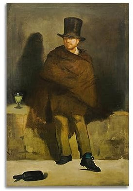 The Absinth Drinker Poster von Edouard Manet Wandkunst Gemälde Leinwand Geschenk Wohnzimmer Drucke Schlafzimmer Dekor Kunstwerke 40 x 60 cm