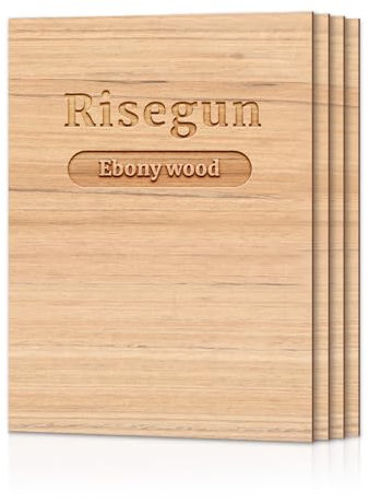 Risegun 4 placas de madera contrachapada A4, 297 mm x 215 mm x 3 mm, placas de madera contrachapada finas (+/- 0,2 mm) para manualidades, madera, mini casa, barco, avión, modelo