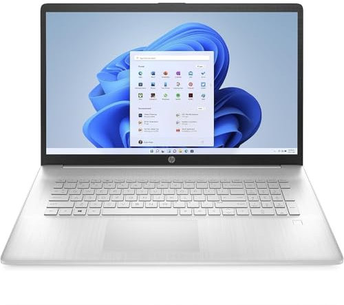 HP Laptop 17-cn2003sl, Intel Core i5-1235U, RAM 8GB DDR4, SSD 512 GB, Grafica Intel Iris Xe, Display 17.3 FHD IPS, Antiriflesso, HP Fast Charge, Lettore Impronte, Windows 11, Argento