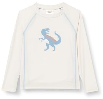 Playshoes UV-Schutz Bade Shirt Unisex Kinder Schwimmshirt Badebekleidung, Dino Ecru Langarm, 98/104