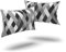 LARAWELL Kissenbezug 40x80 Baumwolle grau schwarz isometrisch Mosaik, 2er Set, Kissenbezüge im Doppelpack Premium