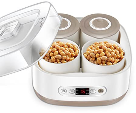 Tempeh, máquina de yogur y natto con recipiente de cerámica, aparato inteligente de 1,5 L para una fermentación perfecta de la cocina