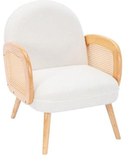 Vente-unique - Sessel - Bouclé-Stoff - Weiß - TRACINO