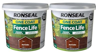 FAB INT PRODUCTS Fence Life Wood Treatment, 2 x 5 litres, One Coat Formula (2 X Red Cedar)