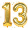 Gold Luftballon Zahlen 13 13. Geburtstag Deko Folienballon Zahl 13 Riesenzahl Ballon 13 Party Hochzeit Kindergeburtstag Geburtstag Nummer 13
