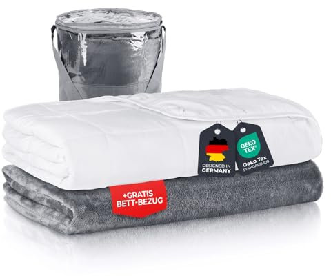 MALIKA® Gewichtsdecke 135x200 Therapiedecke, die perfekte Einschlafhilfe, schwere Decke zum Schlafen - ca. 6 kg beschwerte Decke, Gewicht Bettdecke, Entspannungsdecke Weighted Blanket
