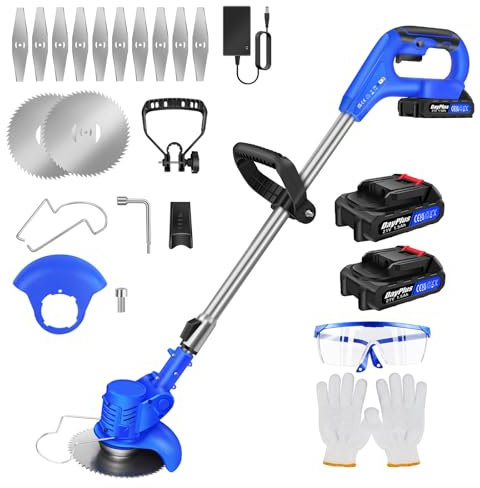 Rasentrimmer mit Akku Rasenkantenschneider Akku 21V Akku Freischneider & Akku Trimmer 90° drehbarer für Rasenschneiden Rasenpflege Auffahrt und Garten