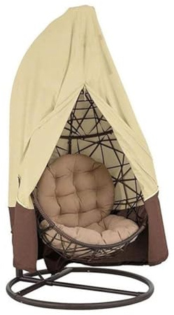 Morbuy Hängesessel Abdeckung, Swing Egg Chair Cover, Hängestuhl mit Reißverschluss Anti-Staub Wasserdicht Schutzhülle, Hängesessel Outdoor Gartenmöbel Schutzhülle (190 * 115CM,Beigebraun)