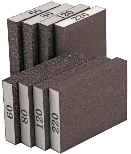 8 Pack Sanding Sponge, Sanding Blocks 60/80/120/220 Grit Assortment, Sand Paper for Wood Furniture, Sander Pads, Washable and Reusable Sandpaper for Drywall Metal Glasses Repair