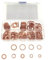 JZK 200x Metric Assorted Copper Sealing washers M5 M6 M8 M10 M12 M14 for Oil Drain Plug and Motorcycle Brake, Metal Seal Rings Assortment Set