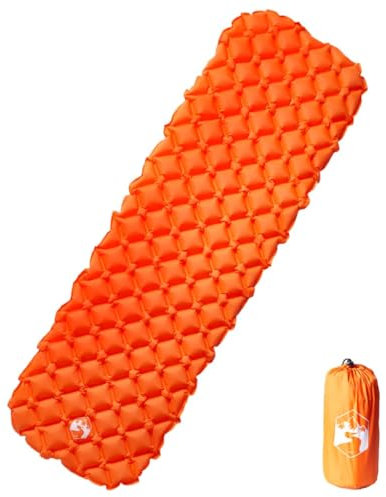 AJJHUUKI Sporting Goods Artikel Aufblasbare Campingmatratze 1 Person Orange 190 x 58 x 6 cm
