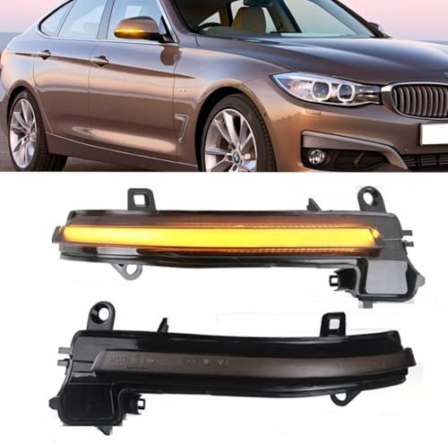 AUTOXBERT LED Spiegelblinker für BMW F20 F21 F22 F30 F31 F34 F35 F32 F33 F36 X1 E84, Schwarz links und rechts mit Canbus Fehlerfrei