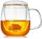 MEISINNI Tazza da Tè in Vetro da 750 ml con Infusore e Coperchio – Tazza da Tè Trasparente in Vetro Borosilicato – Ideale per Tè Sfuso, Filtri e Tisane – Ampia Impugnatura Ergonomica