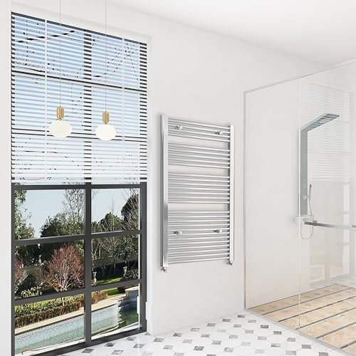 Sky bathroom | 1200x550mm Chrome Straight Heated Towel Rail Radiator Ladder Warmer Radiator