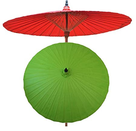 Vintage Bambus Garten Sonnenschirm Handgefertigter Outdoor Sonnenschirm mit UV-Schutz Regendicht Design für Terrasse Terrasse Pool und Strand