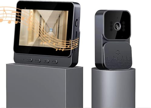 TKMARS Campanello Senza Fili Da Esterno 1080P con Schermo IPS 4,3 Pollici Videocitofono Wireless HD Videocitofono Visione Notturna A Infrarossi Campanello Wireless