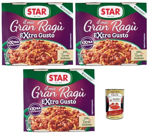 Italian Gourmet Bundle Gran Ragù Extra Gusto 3x Doppelpack 2x 180g + Italian Gourmet Polpa Gratis – Italienische Fleischsauce für Pasta, Lasagne, Tagliatelle, Spaghetti, Gnocchi, Auflauf, schnelle
