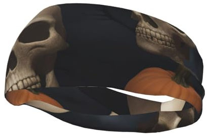 Schweißband mit Halloween-Totenkopf-Aufdruck, dehnbar, für Biker, Yoga, Laufen, Radfahren