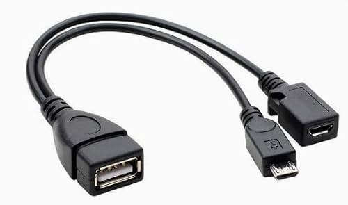 Puiseno Cable adaptador USB a OTG con conector Micro USB 2.0 USB tipo B hembra/conector USB tipo A hembra para unidad flash USB/teclado/disco duro/Fire TV Stick, 20 cm