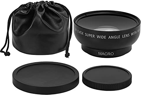 43mm 0.45X Wide Angle Lens, Lightweight Alloy and Optical Glass, for 43MM Filter Aperture Camera Lenses, Macro Function, Multi Layer Coating Design, Portable for Photography Love