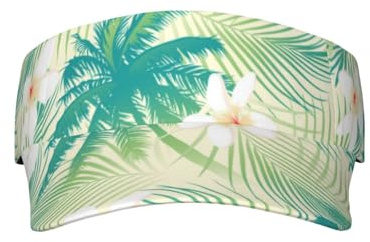 AOOEDM Hawaii Tropical Palm Tree Sport Sun Visor Adjustable Summer Cap Visor Caps for Women Men Adults