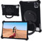 YKWXSC Hülle für Blac-kview Tab 11 WiFi 10.36'' / Tab11 SE/DOOGEE T20S Tablet 10.4''/LincPlus T3/CHUWI Tablet 10.36'', 360 Drehbarem Ständer mit Schultergurt Stoßfeste Silikonhülle, Schwarz