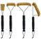 4 Stück Robust Grillbürste Messing Set, Messingbürste Grill Griff mit Hitzeschutz Messingbürste Klein Pizzaofen Bürste Grill Bürste Ofenbürste für Grillrost Gasgrill Holzkohlegrill Gusseisengrill