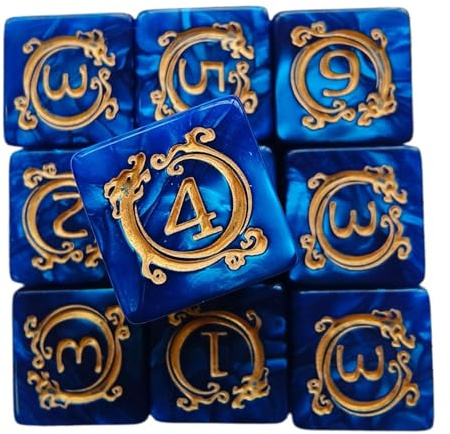 Mehrere Dices mit Taschen – mehrere Formen | Tischspiele mit Erwachsenen, 10 Sets mit Fantasy- für Rollenspiele, Dekoration von Haus, Büro und Auto – einfarbiges Geschenk