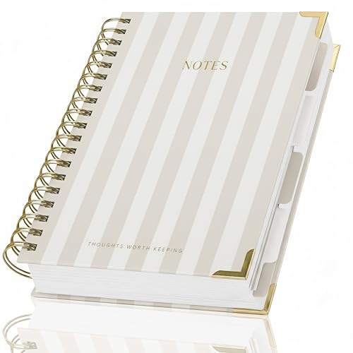 Aesthetic Thick Spiral Notebook With Tabs - Journal For Women Size B5