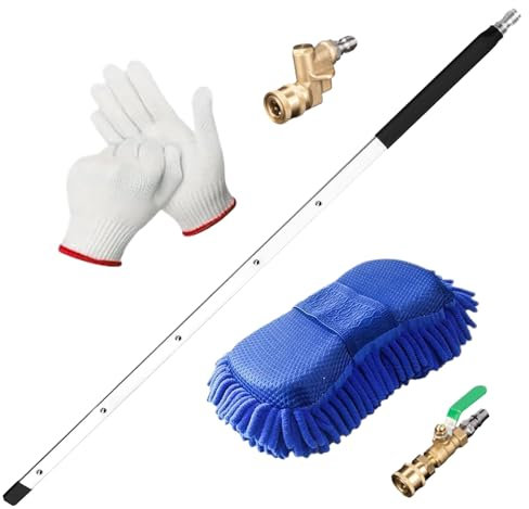 Peufcmi Nettoyant pour Radiateurs, Tige de Nettoyage pour Radiateurs, Tige De Lavage De 61 Cm Avec Buses Et Raccords Rapides Pour Chauffage Voiture Camping-car Maison Gouttière