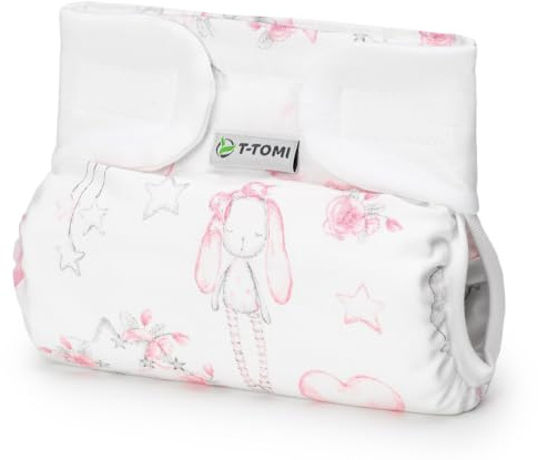 T-Tomi Orthopädisches Spreizhöschen für breites Wickeln Klettverschluss Größe 3-6 kg (Sweet Bunnies)