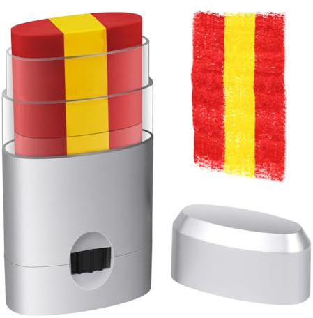 AOOWU Pintacaras Bandera España, Pintura Care Facial con Bandera España, Los Colores De La Bandera De España para Eventos Deportivos, Copa del Mundo, Campeonato Europeo, Carnaval