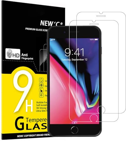 NEW'C 2 Stück für iPhone 7 Plus, iPhone 8 Plus für Panzerglas, Frei von Kratzern, 9H Härte, HD Displayschutzfolie, 0.33mm Ultra-klar, Ultrabeständig