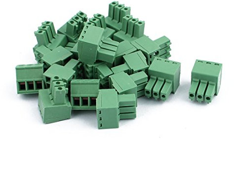 sourcing map 20 Stk. 300V KF2EDGK 3.5mm Abstand 3-Polig PCB Schraube Klemmenblock Verbindung