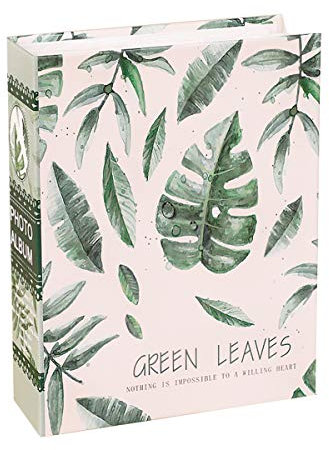 Jinshen Album Photo 200 Pochettes avec Feuilles Vertes 12,7 cm Compatible avec Appareil Photo instantané Fujifilm Instax Wide 300 210